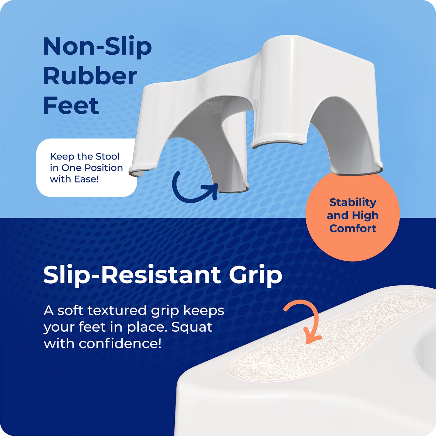Squatty Potty vista superior de la plataforma para apoyar ambos pies con firmeza