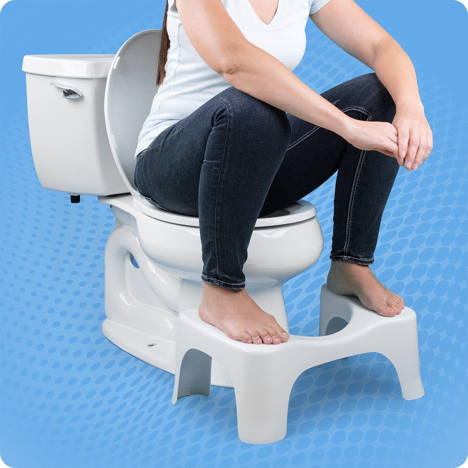 Empaque y etiqueta del Squatty Potty Simple Curve mostrando marca y modelo