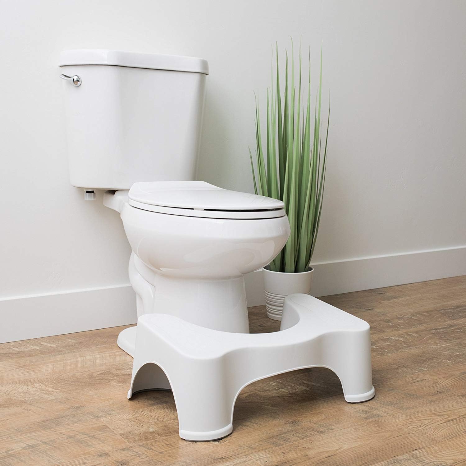Etiqueta Squatty Potty con sello hecho en EE. UU. y confianza