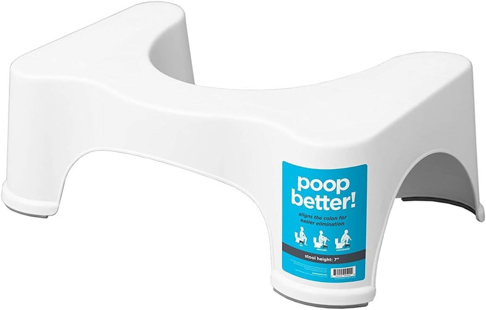 Squatty Potty Original frontal blanco mostrando forma y estabilidad