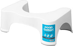 Squatty Potty Original frontal blanco mostrando forma y estabilidad