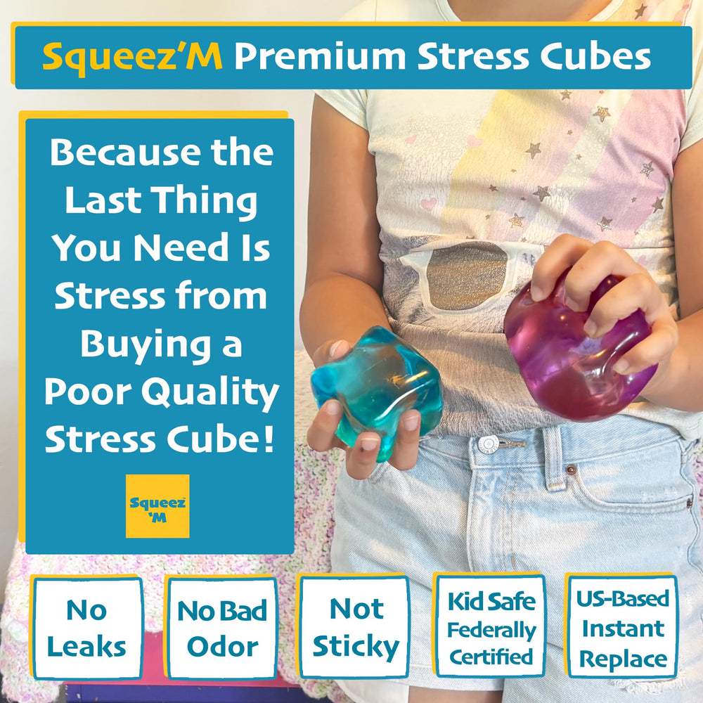 Squeez'M close-up of cube texture emphasizing tear-resistant outer shell