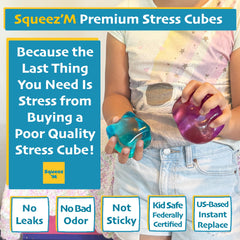 Squeez'M close-up of cube texture emphasizing tear-resistant outer shell