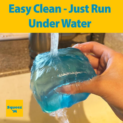 Squeez'M cube resisting puncture in a durability test to show long-lasting use