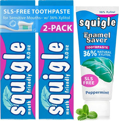 Squigle front packaging showing tube and peppermint branding for clear product ID and benefit