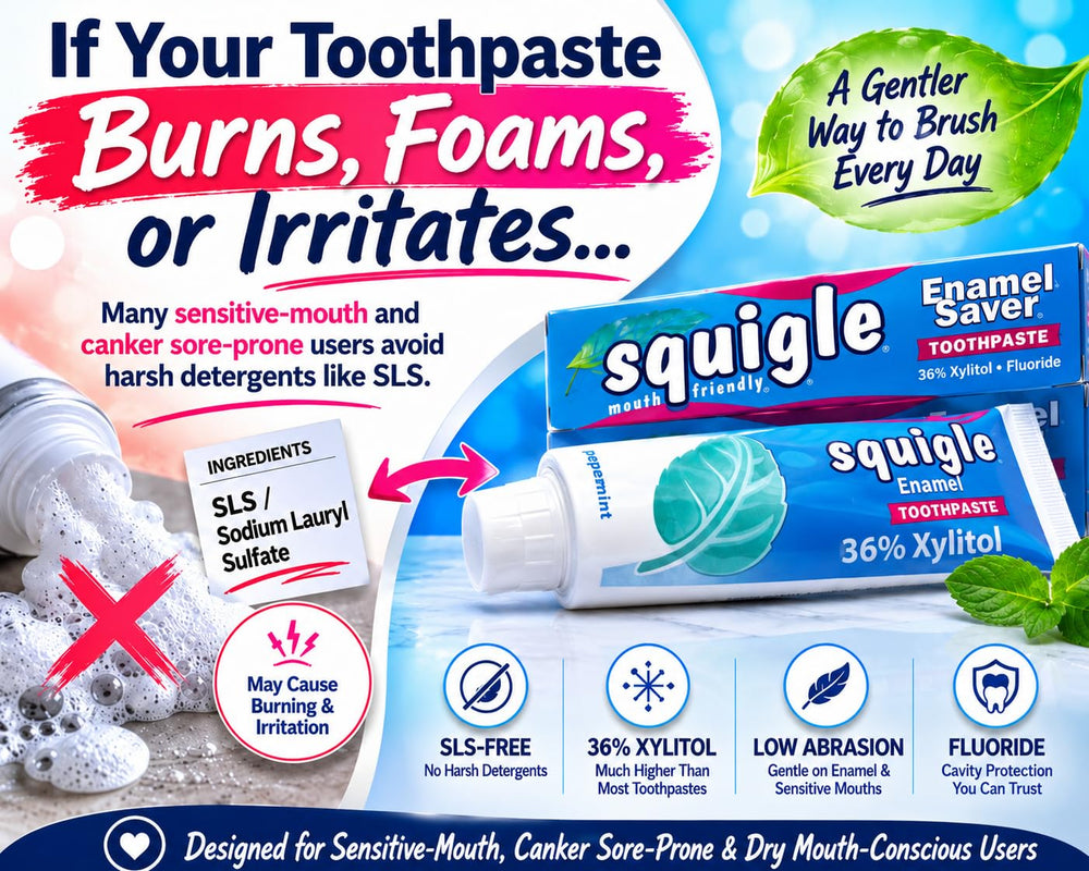Squigle open tube texture displayed to show smooth, low-foam paste and easy application