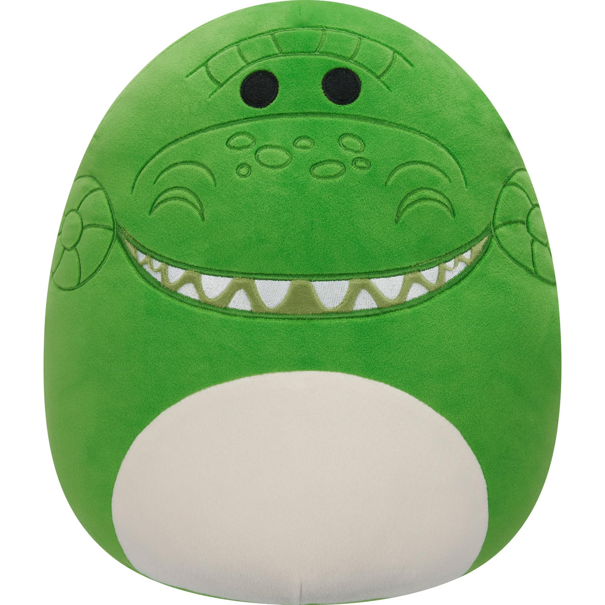 Squishmallows Rex vista frontal mostrando el diseño fiel y abrazable
