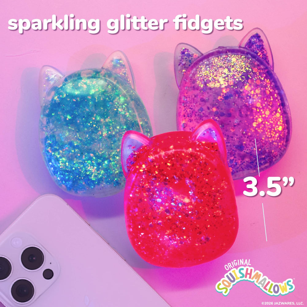 Squishmallows SLIMYGLOOP textura cercana del gel con brillo para calma táctil