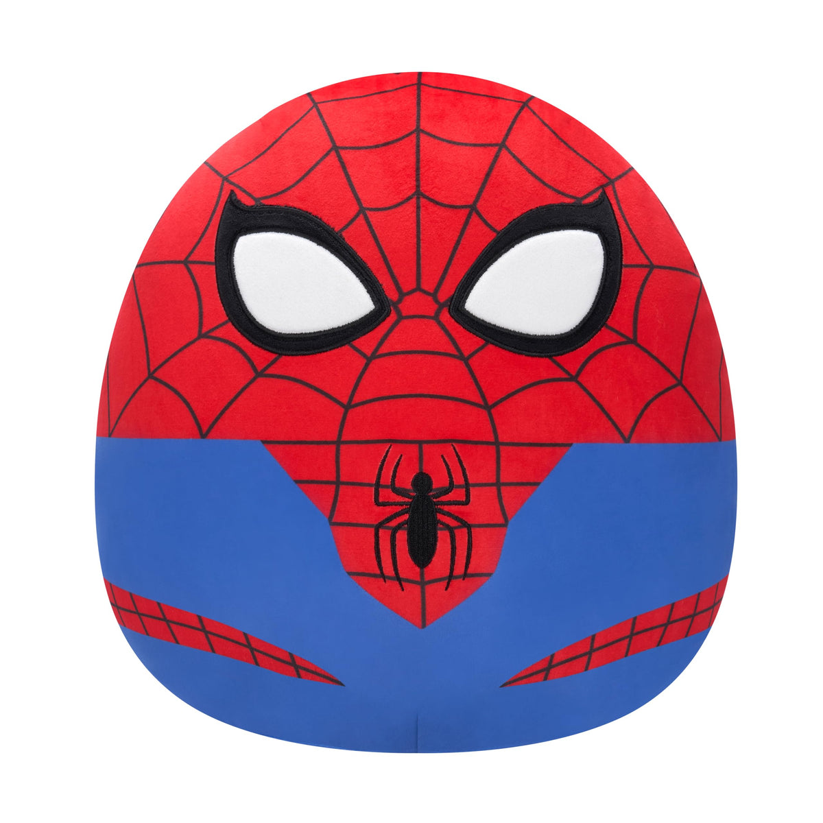 Squishmallows Spider-Man vista frontal mostrando diseño y suavidad
