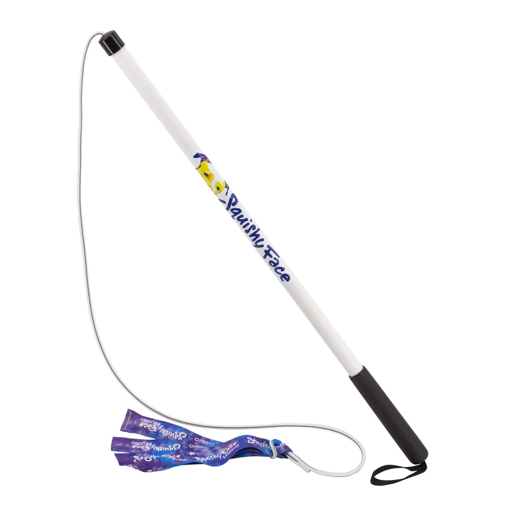 Squishy Face Studio vista frontal del Flirt Pole V2, diseño tie dye visible y manejo seguro