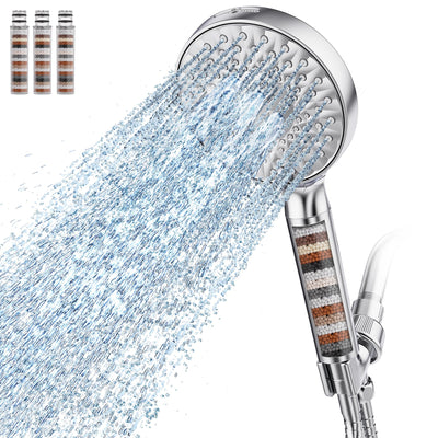 SR SUN RISE front view chrome filtered shower head showing design and durable finish