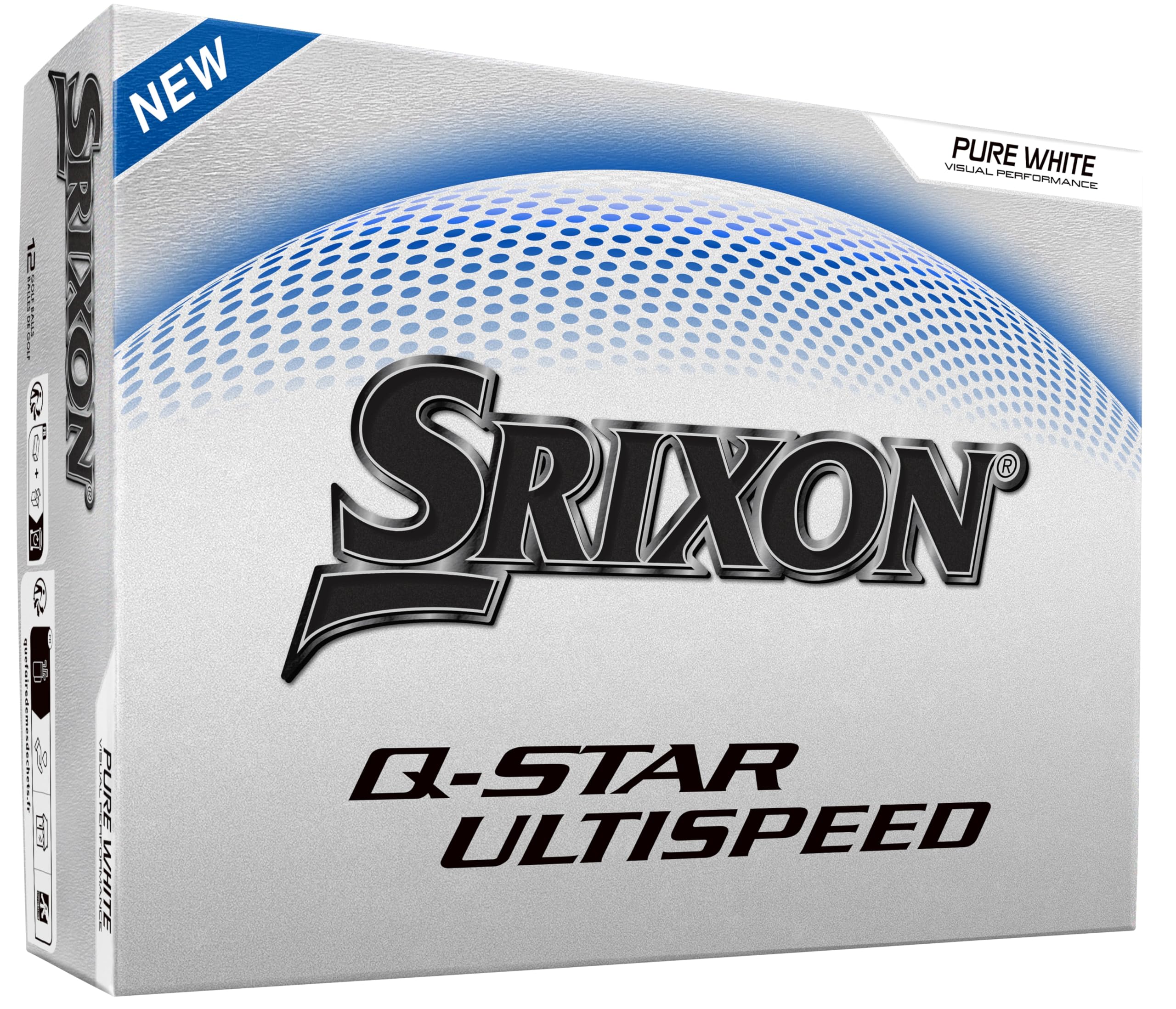 Srixon Q-Star Ultispeed front packaging showing product and distance focus