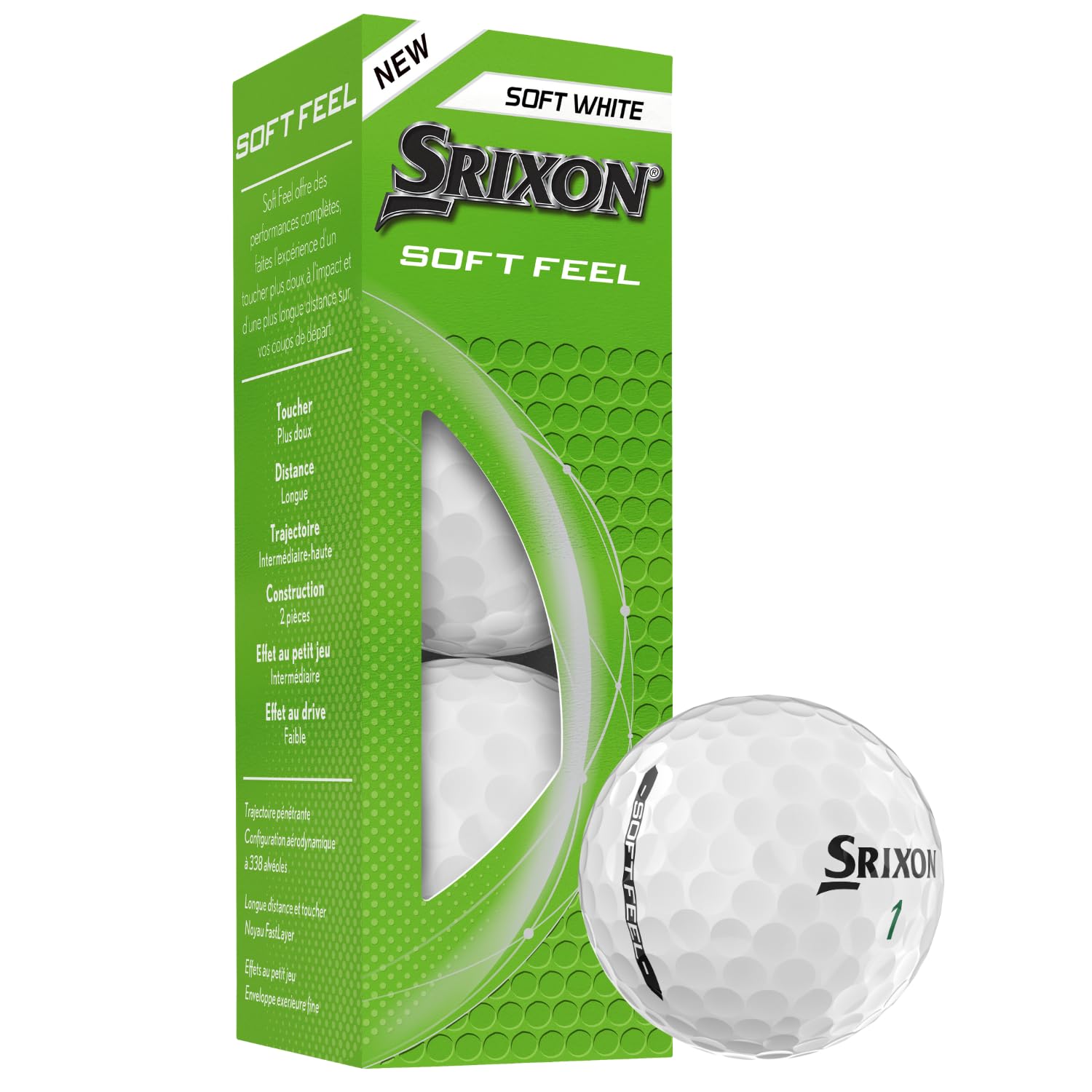 Srixon Soft Feel pelota en un drive que aumenta la distancia