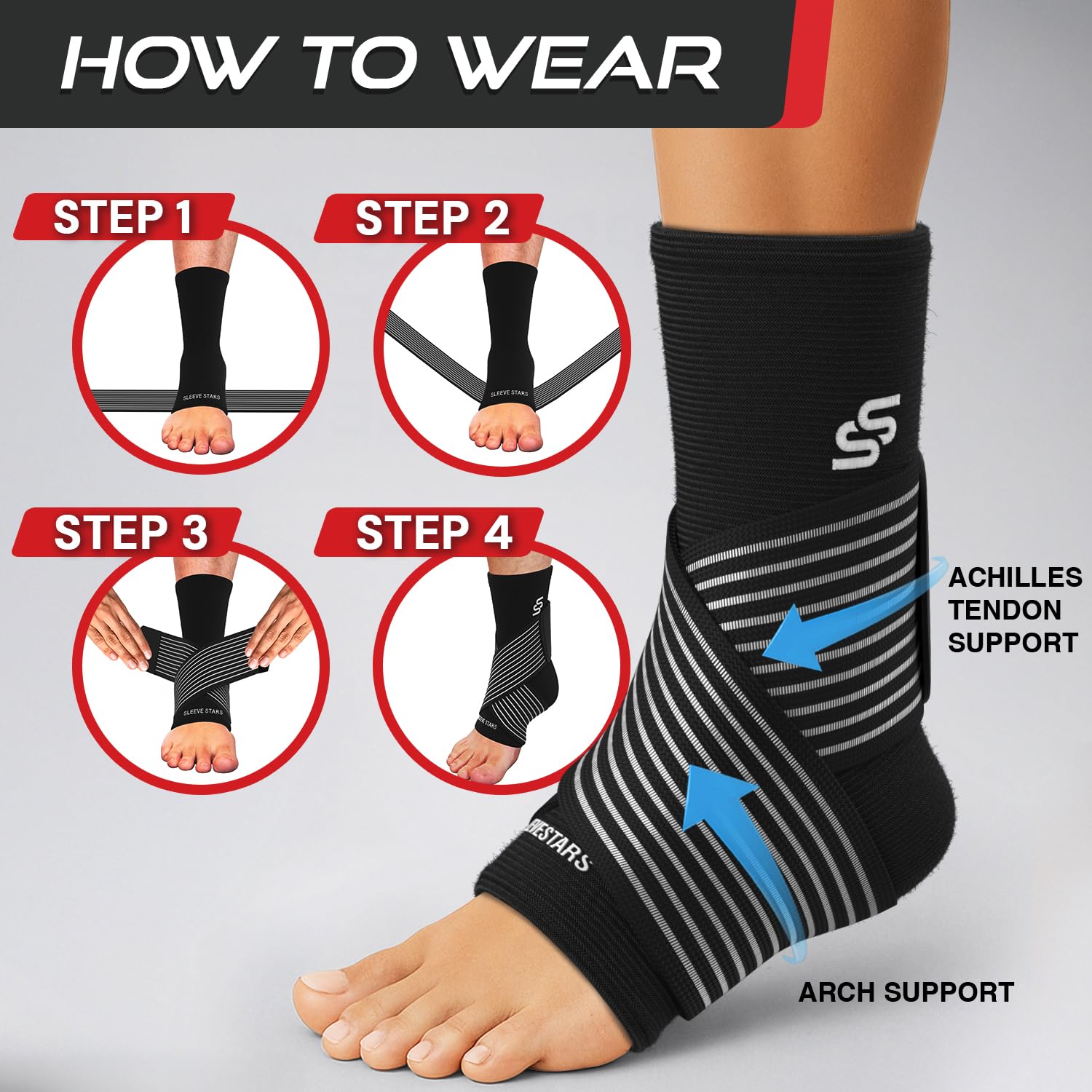 SS SLEEVE STARS tobillera dentro de zapatilla para uso deportivo