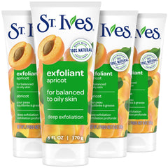 St. Ives frente del tubo Apricot mostrando diseño y beneficio limpieza