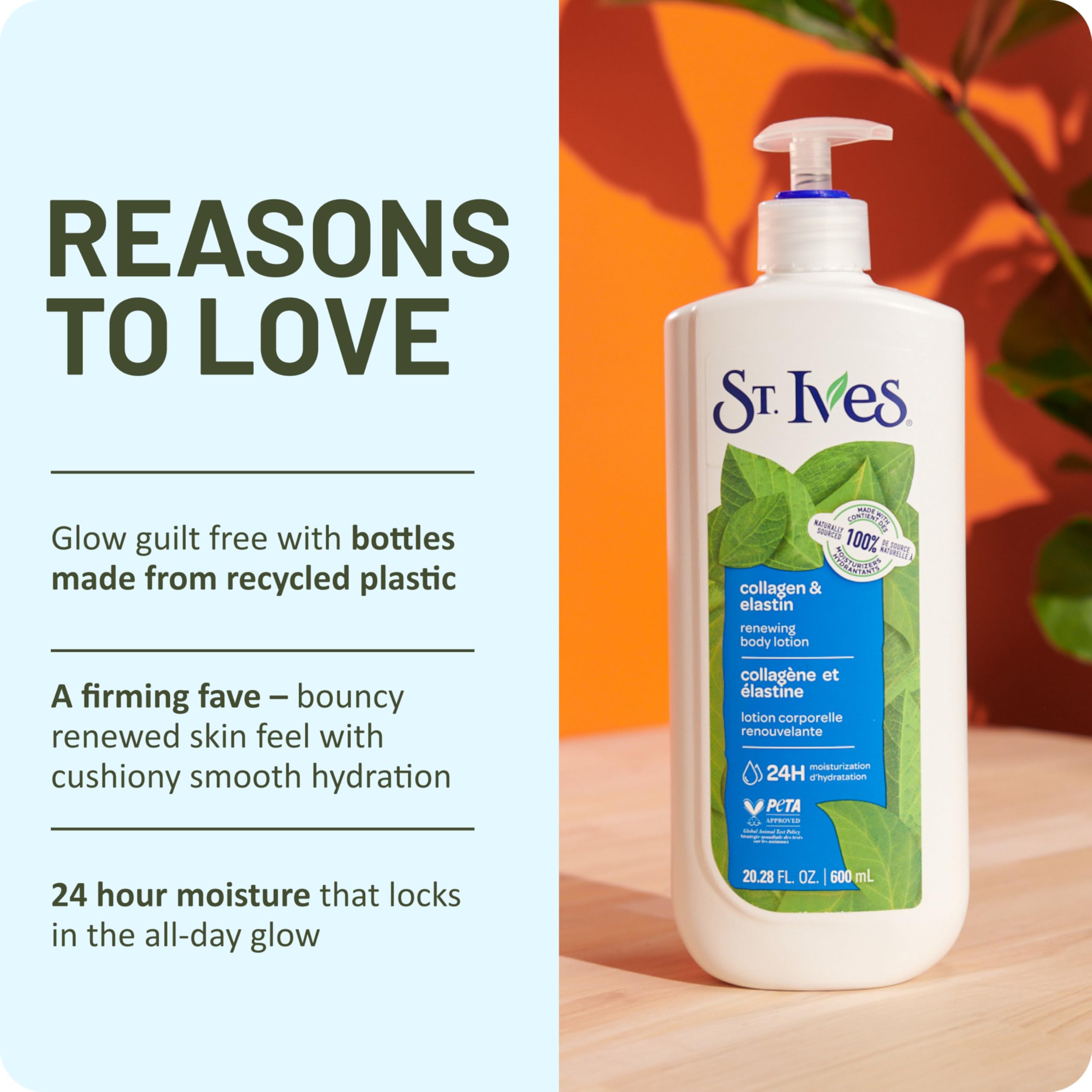 St. Ives loción aplicada en piel, sensación de suavidad