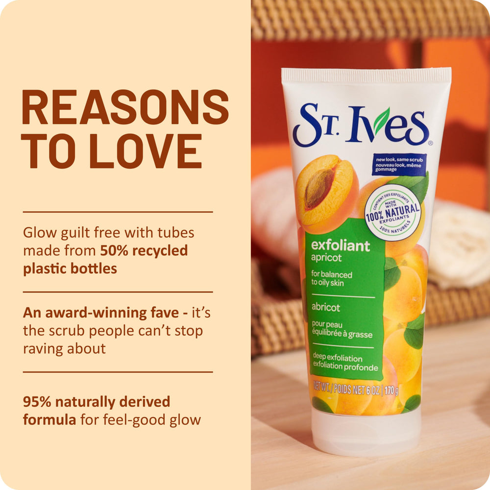 St. Ives producto en baño como parte de rutina para piel más luminosa
