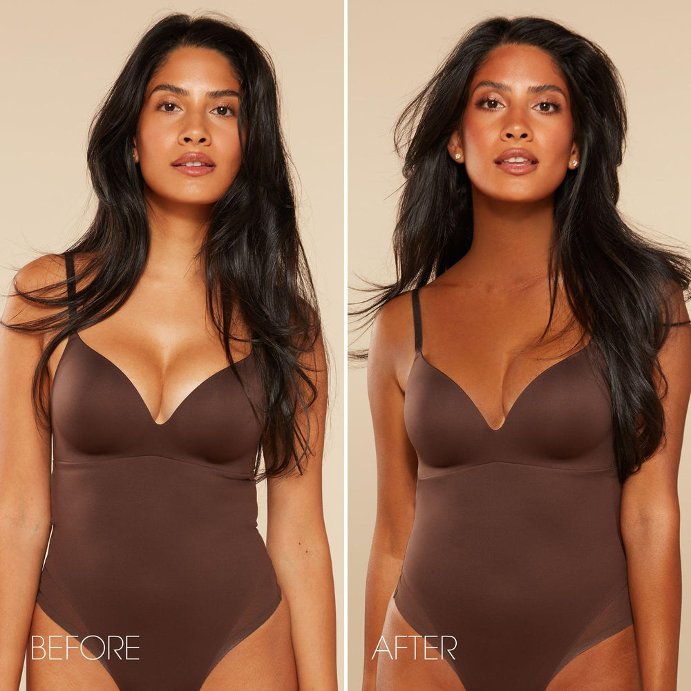 St.Tropez comparación antes y después resaltando tono oliva profundo