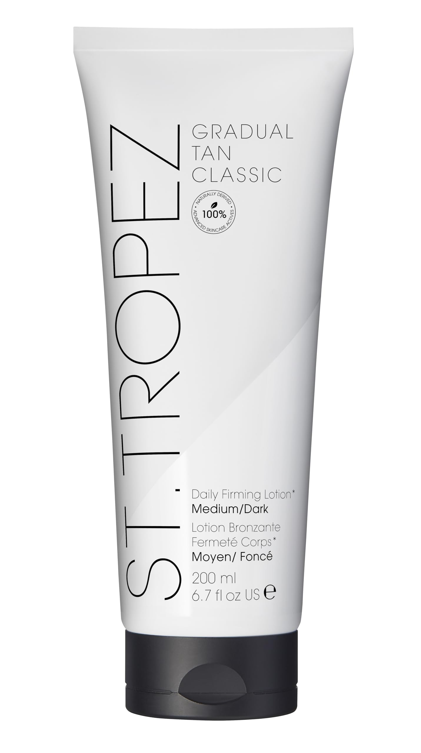 St.Tropez envase frontal mostrando diseño y beneficio de hidratación instantánea