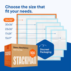 Stack Man pad placed on mattress protecting sheets from spills and stains