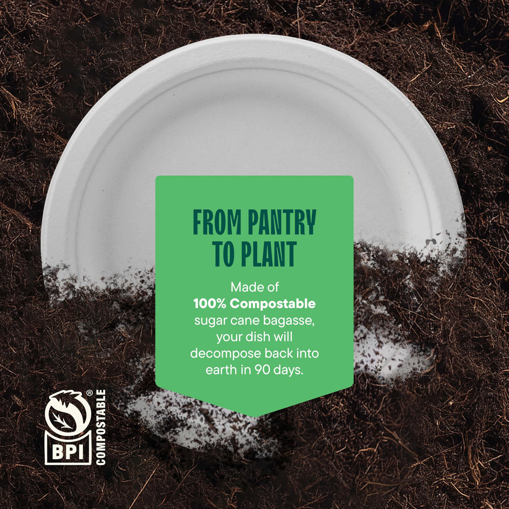 Stack Man etiqueta BPI y certificación señalando compostabilidad