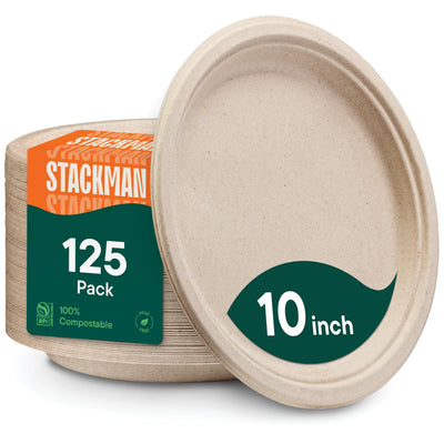 Stack Man front packaging 125-pack showing quantity and eco benefit