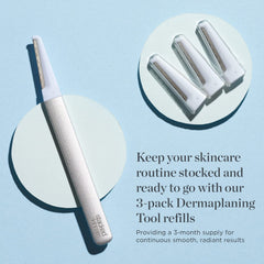 StackedSkincare primer plano del filo de la cuchilla, precisión segura