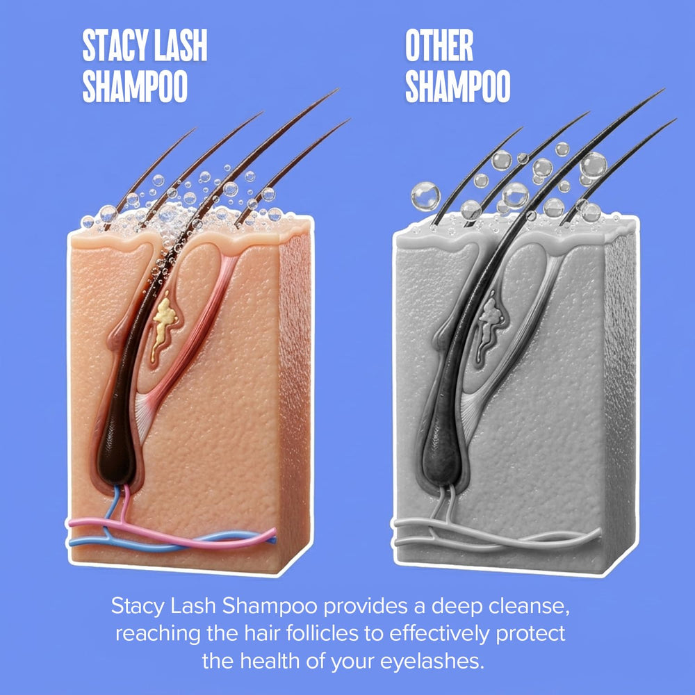 STACY LASH comparación antes y después de limpieza, aspecto más limpio