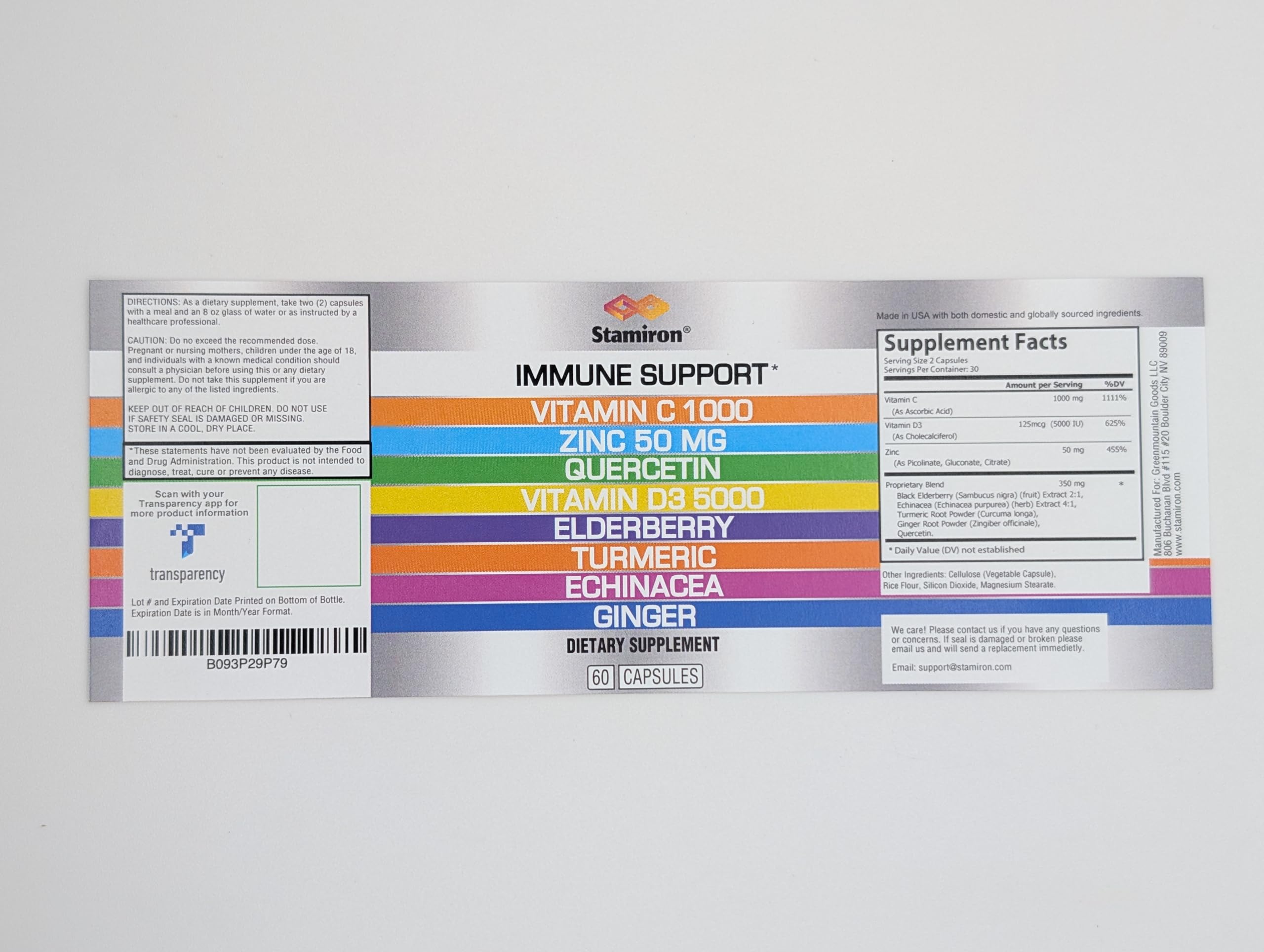 Stamiron instrucciones de dosis en embalaje para guiar la toma diaria