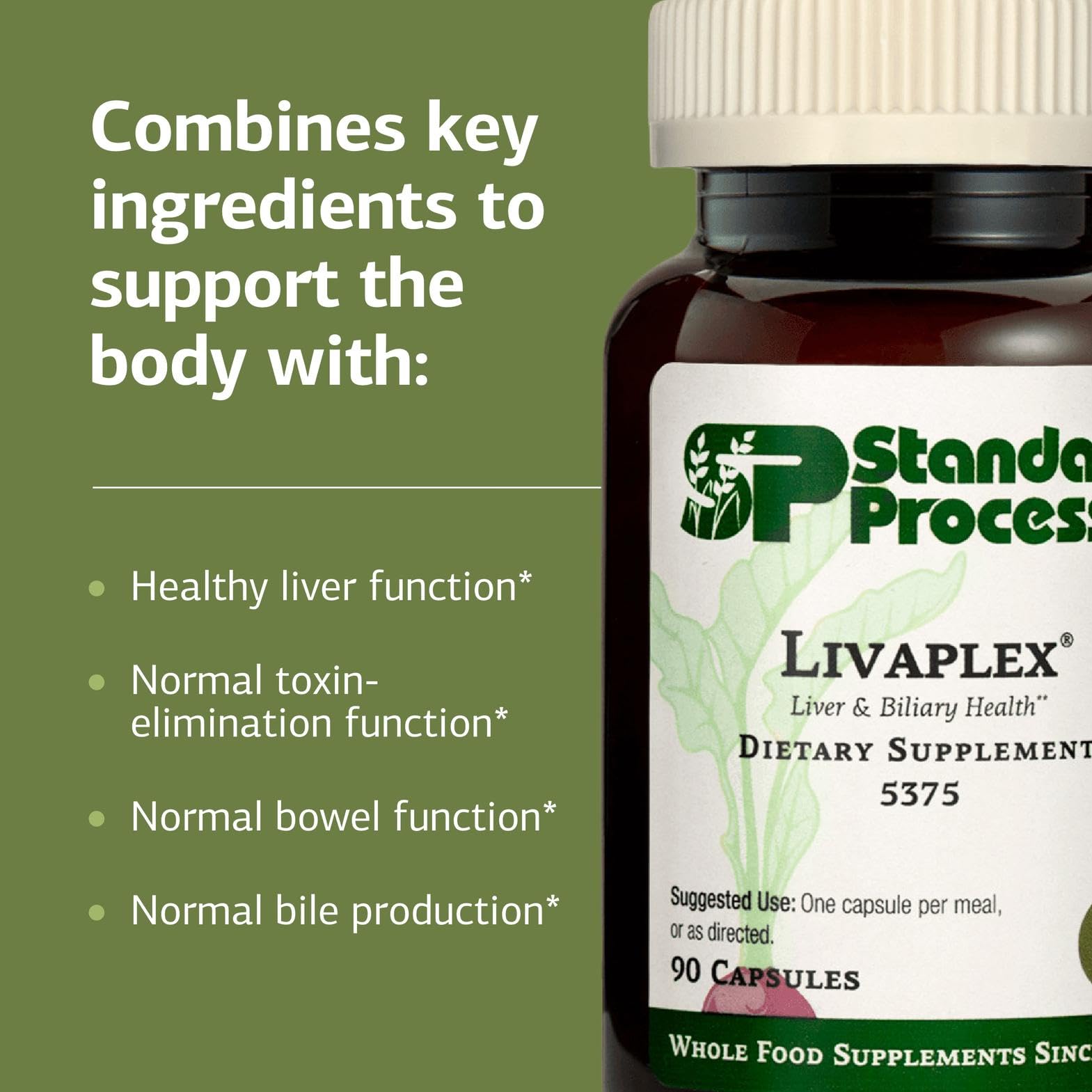 Ingredientes naturales asociados a Livaplex Standard Process mostrando origen vegetal