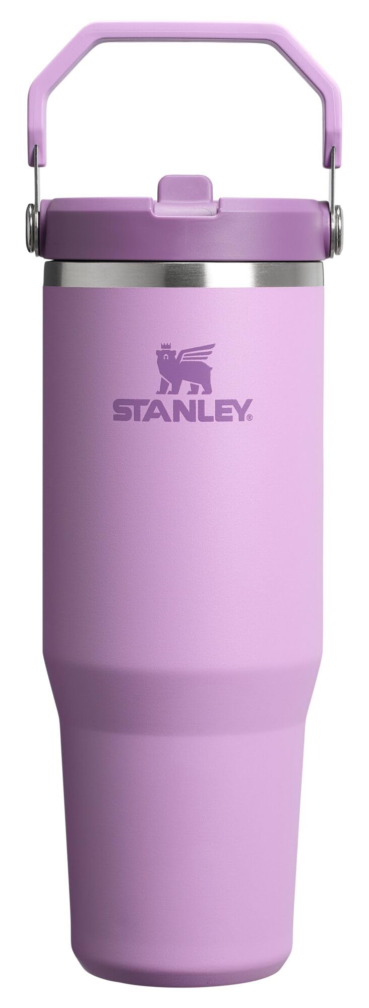 STANLEY IceFlow 2.0 frente lilac mostrando el vaso y tapa, resistencia y estilo