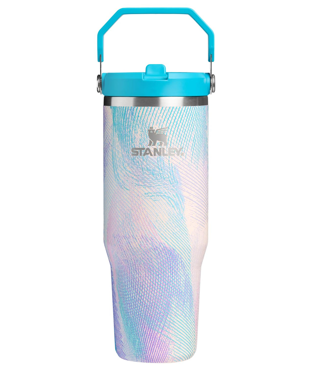 STANLEY IceFlow 2.0 frente en Sea Glass Plume mostrando capacidad 30 oz y diseño
