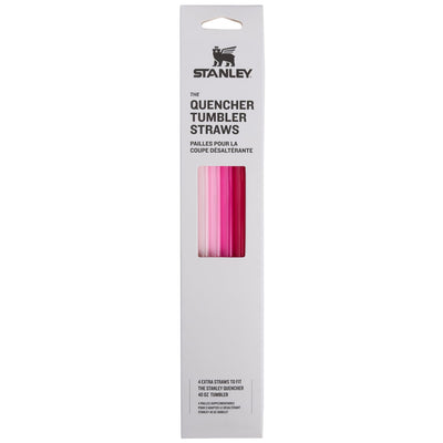STANLEY vista frontal del pack de pajitas rosa, repuestos ideales