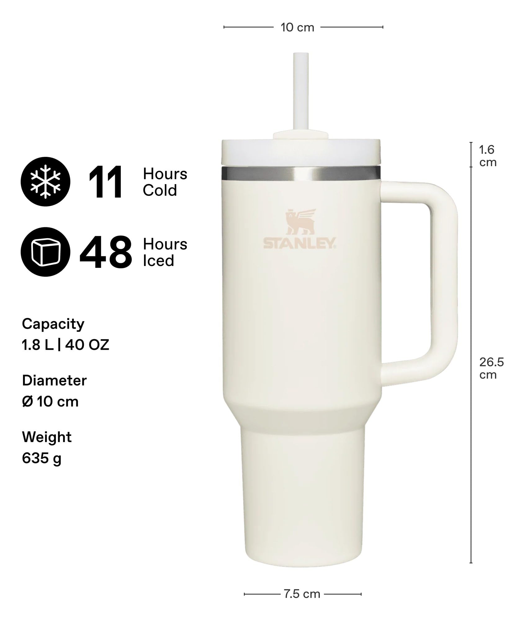 STANLEY Quencher primer plano del asa ergonómica para transporte cómodo