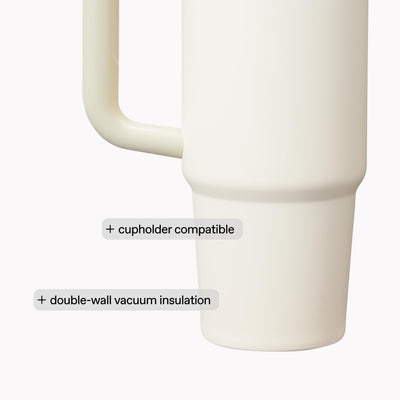 STANLEY narrow base seated in car cup holder for convenient travel