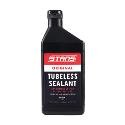 Stan's NoTubes envase 500ml mostrando etiqueta y volumen, protección duradera