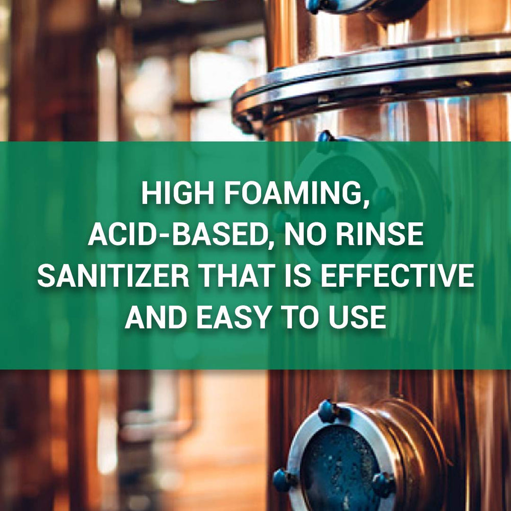 Solution of STAR SAN recirculating through fermenter to sanitize interior