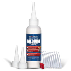 STARBOND front packaging 4oz medium CA glue showing labels and included extras benefits precise repairs
