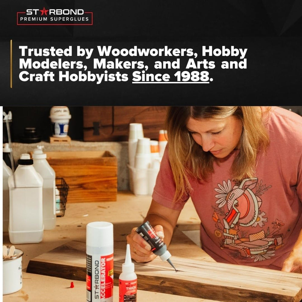 STARBOND on a workbench during a repair scene showing practical use for models and woodworking
