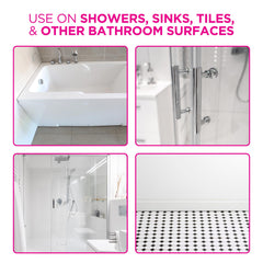 Stardrops The Pink Stuff junto a objetos de baño para comparar tamaño, rendimiento prolongado