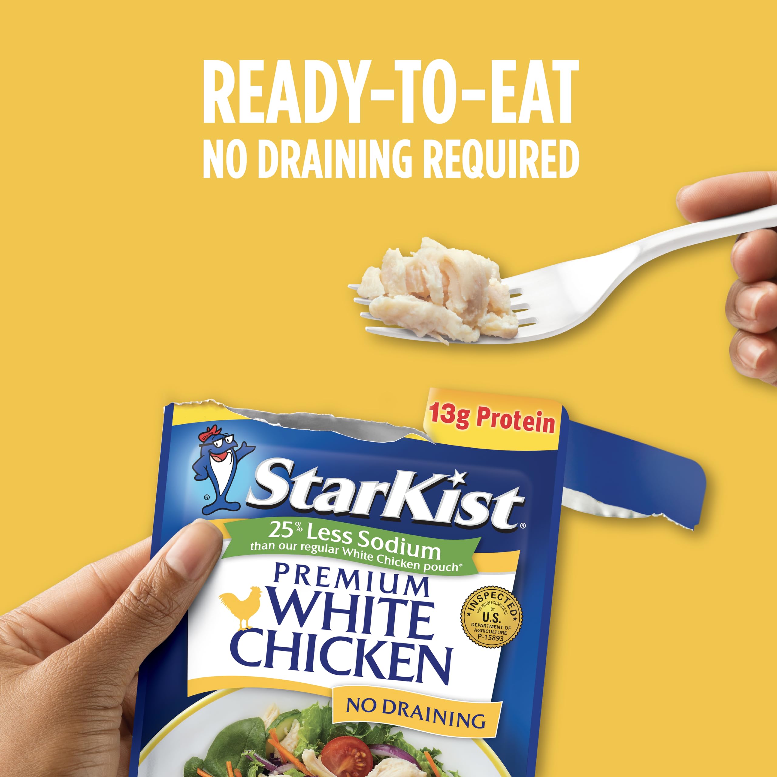 StarKist chicken on salad, adds protein and low-sodium benefit