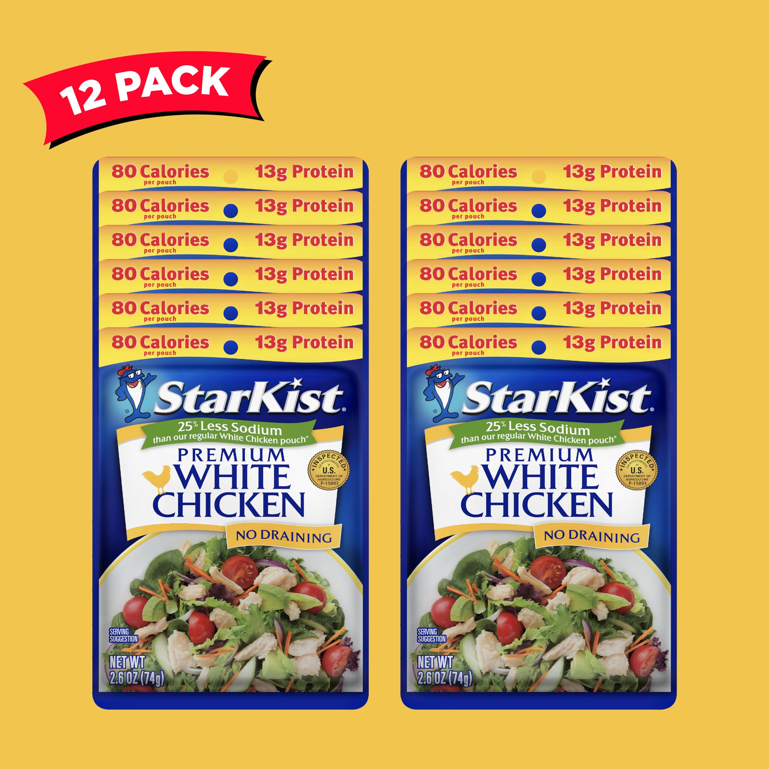 StarKist single pouch front close-up, compact easy-protein