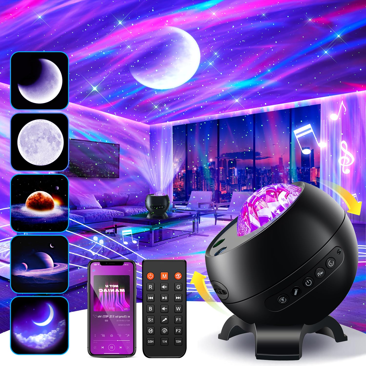 Staryou proyector frontal mostrado en caja, ideal para regalar