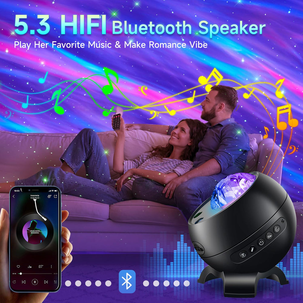 Staryou en mesita junto a smartphone, control Bluetooth cómodo
