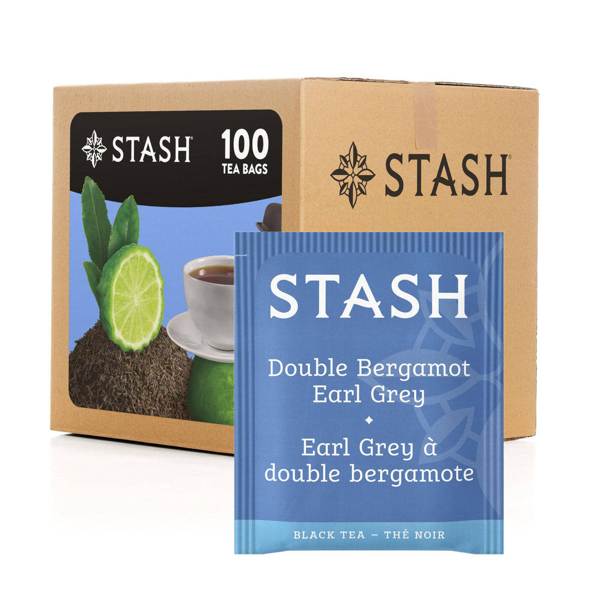 Stash caja frontal mostrando 100 bolsitas y diseño atractivo