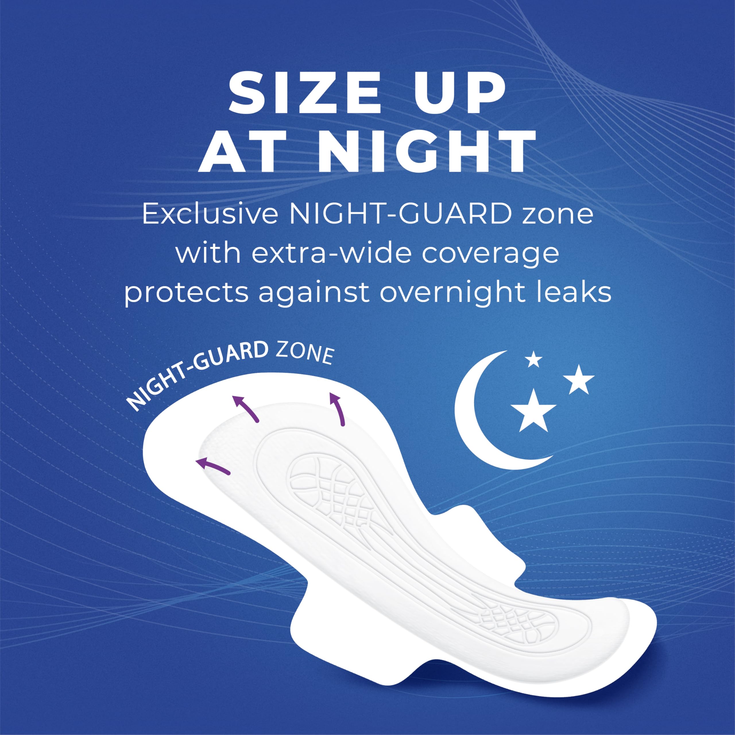 Stayfree textura del núcleo absorbe rápido y mantiene seca