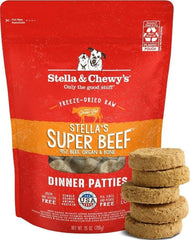 Stella & Chewy's envase frontal mostrando patties y beneficios de sabor