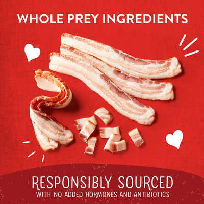 stella & chewy's fresh bacon ingredient close-up highlighting premium protein
