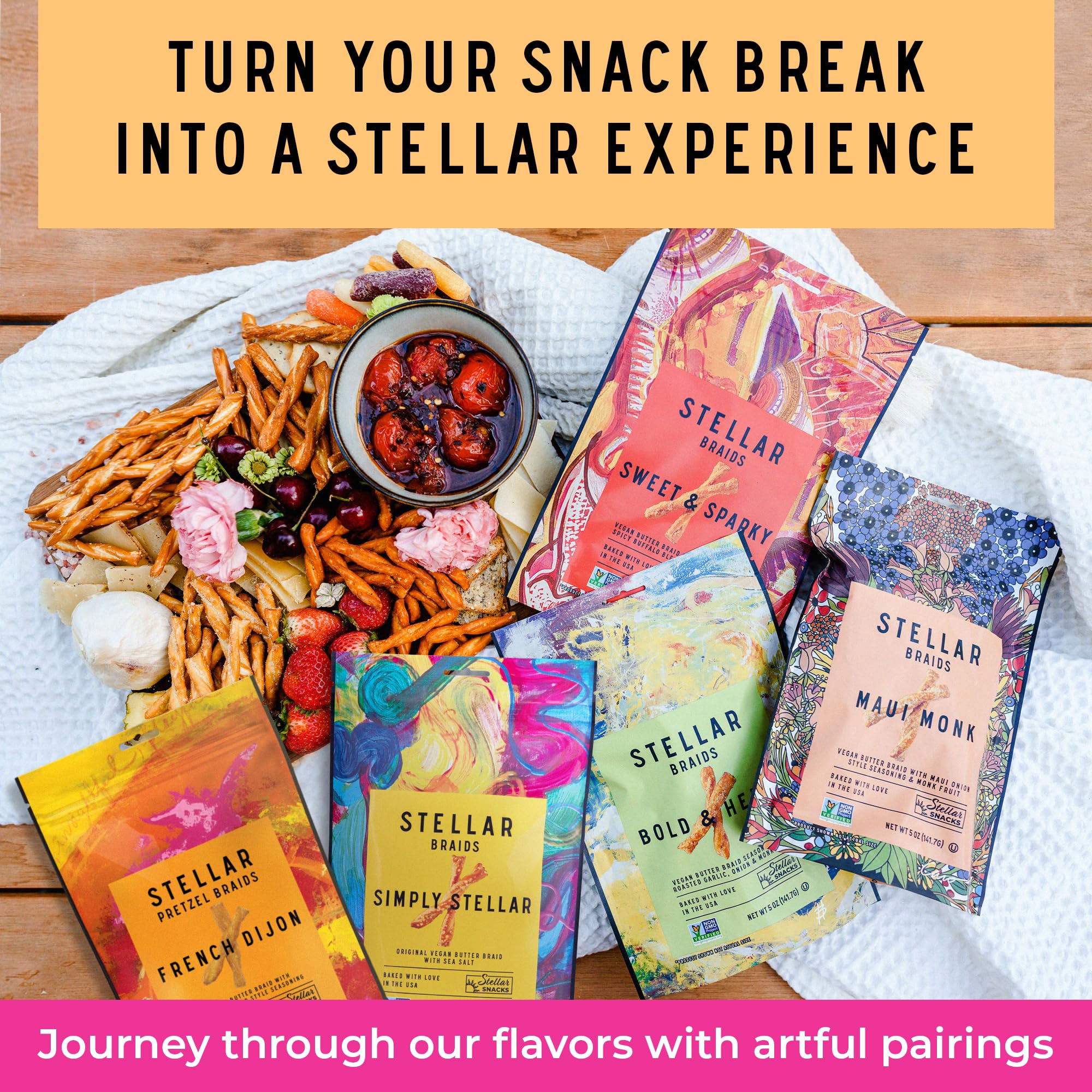 Stellar Snacks comparación de tamaño en mano para referencia práctica
