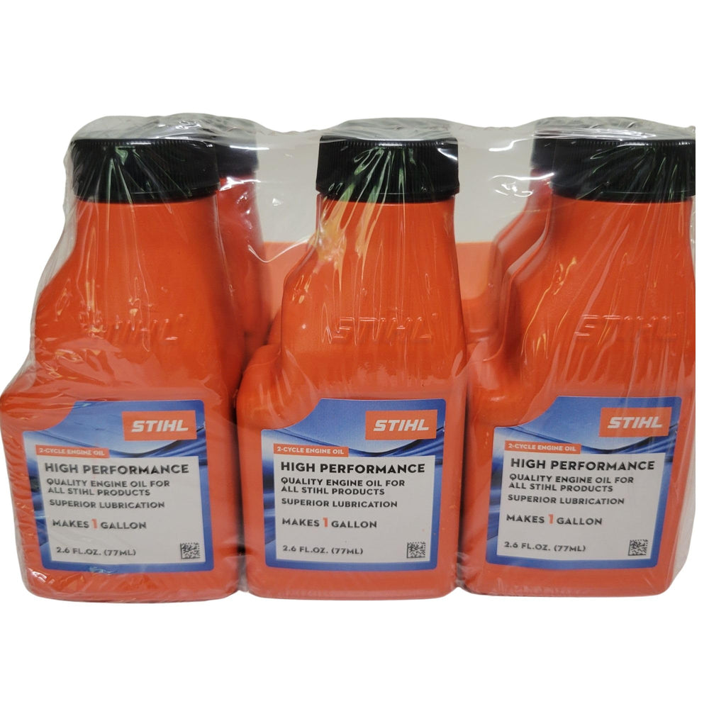 STIHL etiqueta y medida clara para dosificar correctamente el aceite